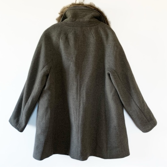 FINAL DROP Talbots Woman Midi Wool Blend Gray Dress Coat Plus Size Warm Coat 16W - Picture 3 of 6